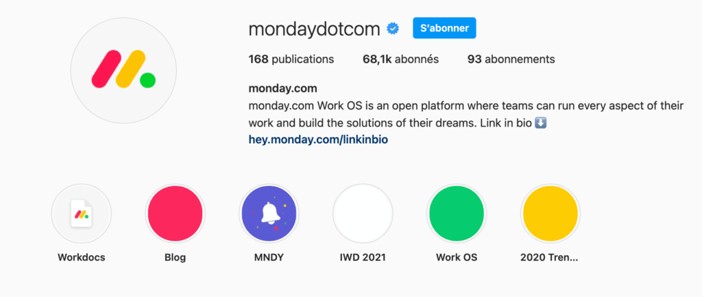 bio instagram monday.com